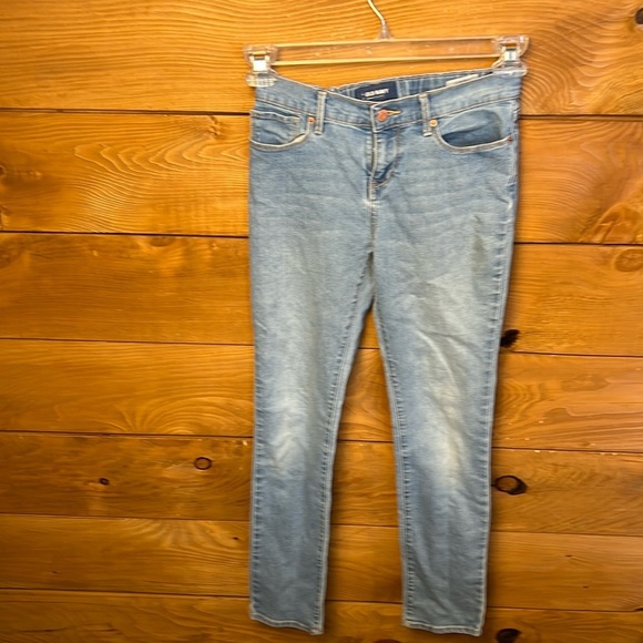 Old Navy Jeans Womens 14 Regular Skinny Straight Denim Color Blue light wash Y2K - Picture 1 of 7